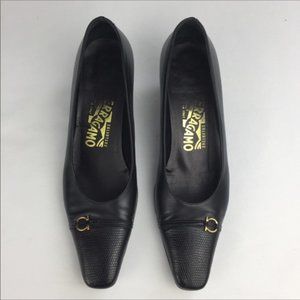 Salvatore Ferragamo Leather Captoe Pumps-7…